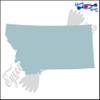 Eyecandy Decals Montana State Shape 6 INCH Decal Sticker Silver view 1