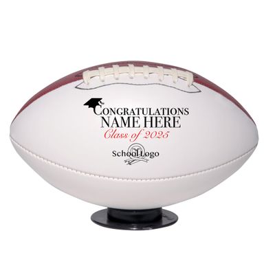 Ballstars Custom Personalized Graduation Full Regulation 12 Inch Football Without Base | Official Size 9 | Customized High School and College Graduation, Commencement Gift