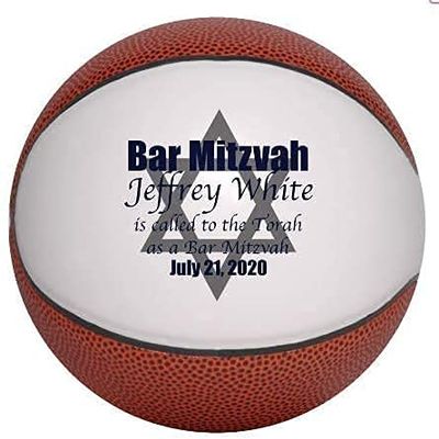 Custom Personalized Bar Mitzvah Basketball (Mini, Without Base)