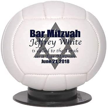 Ballstars Custom Personalized Bar Mitzvah Volleyball (Full, with Base)