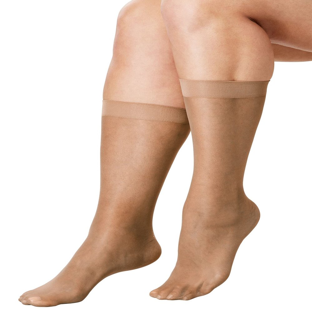 Comfort Choice Women's Plus Size 3-Pack Knee-High Compression Socks - 1X, Suntan