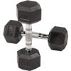BalanceFrom Rubber Encased Hex Dumbbell in Pairs or Singles, Black view 1