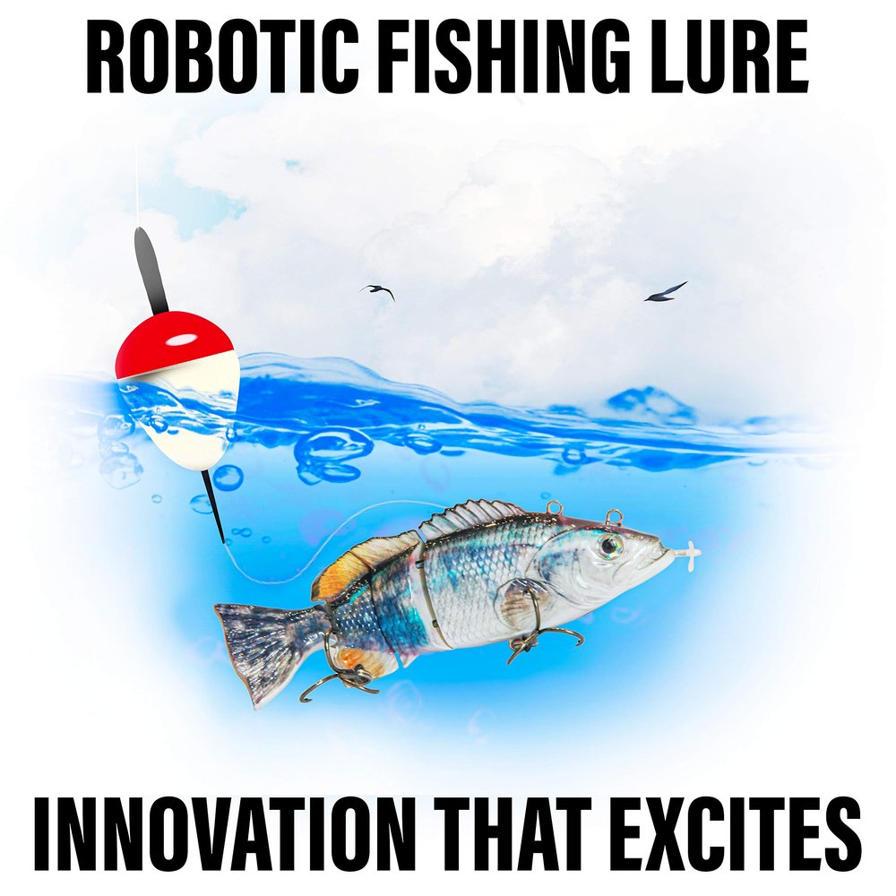 UFISH -Large Size Electric Live Bait - Swimming Robotic Segment Fishing Lure - Animated Swim Bait (Shoal Bass)
