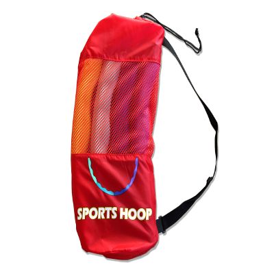 Sports Hoop Carry Bag - 2 Gal. Drawstring Bag with Breathable Mesh. Lightweight with Adjustable Strap (RED)