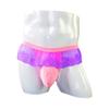 Men's Frilly Lace Trim Sissy Skirted Panties T-back G-string Thongs Briefs Girly Lingerie Crossdress Underwear Purle One Size view 2