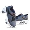 Double-Row Deform Wheel Automatic Walking Shoes Invisible Deformation Roller Skate 2 in 1 Removable Pulley Skates Skating Parkour (Light Black, US 5) view 1