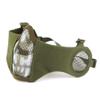 ATAIRSOFT Tactical Airsoft CS Protective Lower Guard Mesh Nylon Half Face Mask with Ear Cover Green Skull view 1