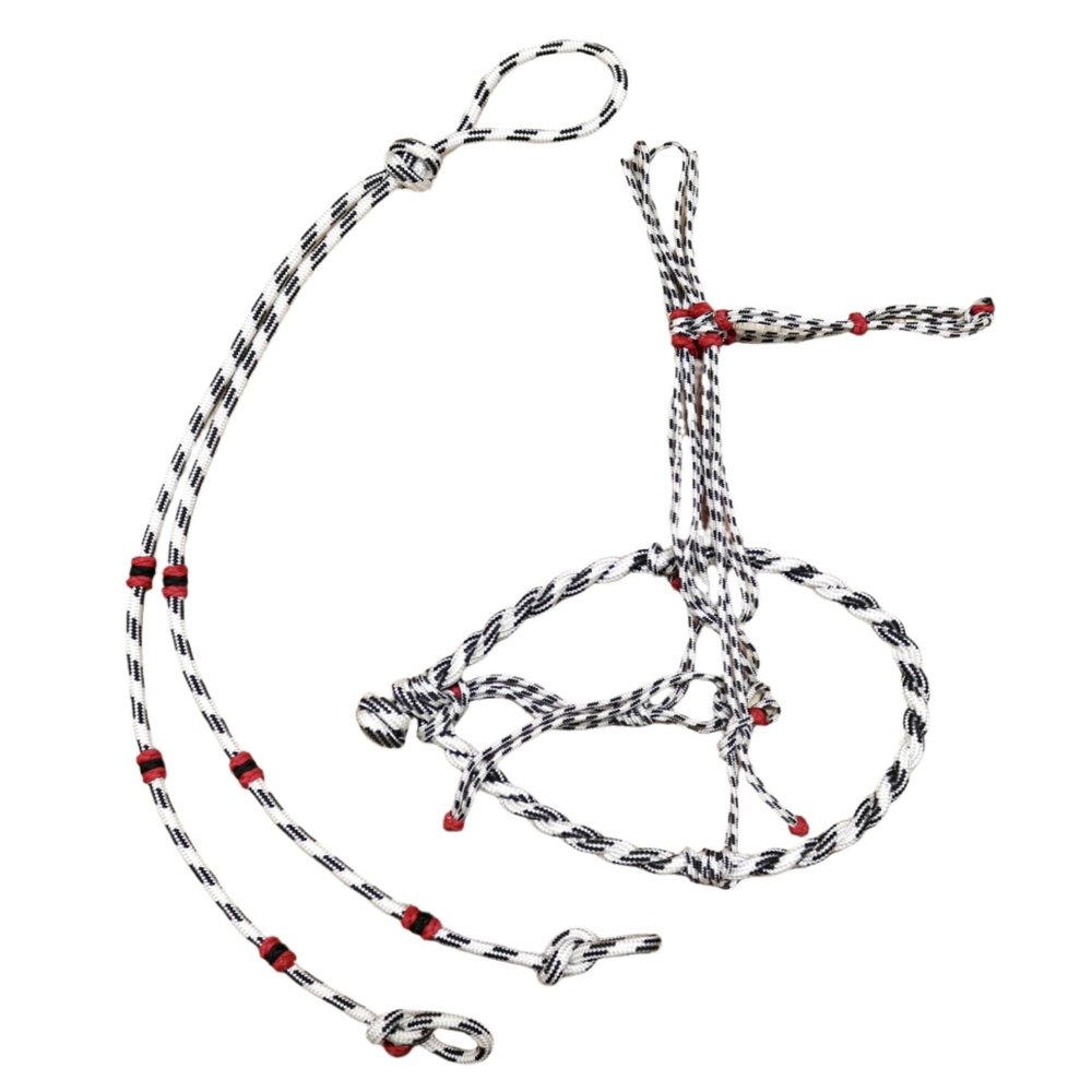 M-Royal Saddles White Black Charros Original Bosal Charro Cabresto