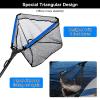 PLUSINNO Fishing Net Fish Floating Landing Net, Kayak Nets with Fixed Foldable Telescopic Pole Handle, Bass Trout Fishing Nets with Nylon Mesh for Pond Lake River,Fishing Gear Gifts for Men,Blue 1.5 view 2