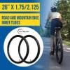 CalPalmy 26" x 1.75/2.125 Road and Mountain Bike Inner Tubes with Schrader Valve 32mm for Road/Mountain Bikes Like Schwinn Koen, Elm, High Timber More. (6 Inner Tubes with 2 Tire Levers) view 2