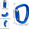 BRAVESHINE Heavy-Weight Carabiner - 2 Pack D Ring Snap Keychain Locking Caribeaner Clips - 12KN Aluminum Screw Buckle Carabiner Hooks for Men Women Keys Keychain, Water Bottle, Dog Leash - Royal Blue view 2