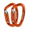 BRAVESHINE Heavy- Weight Carabiner - 2 Pack D Ring Snap Keychain Locking Caribeaner Clips - 12KN Aluminum Screw Buckle Carabiner Hooks for Men Women Keys Keychain, Water Bottle, Dog Leash - Orange view 1