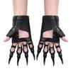 Pointy Fingers Claw Gloves Scary Cool Halloween Party Costume Accessories Prank Fancy Dress Black view 2