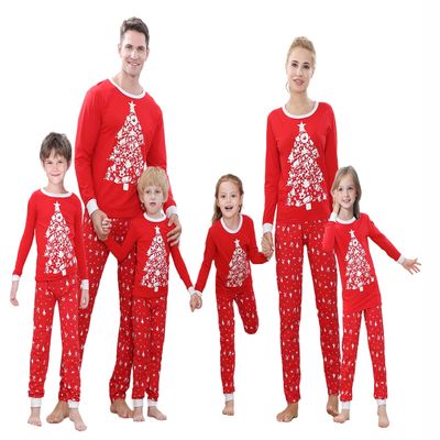 Benaive Matching Family Christmas Pajamas Set Boys Girls Holiday xmas Pjs for Family Toddlers Kids Children Sleepwear Cotton Womens Mens Pyjamas Jammies (Green & Grey, Christmas Tree, Kid-14)