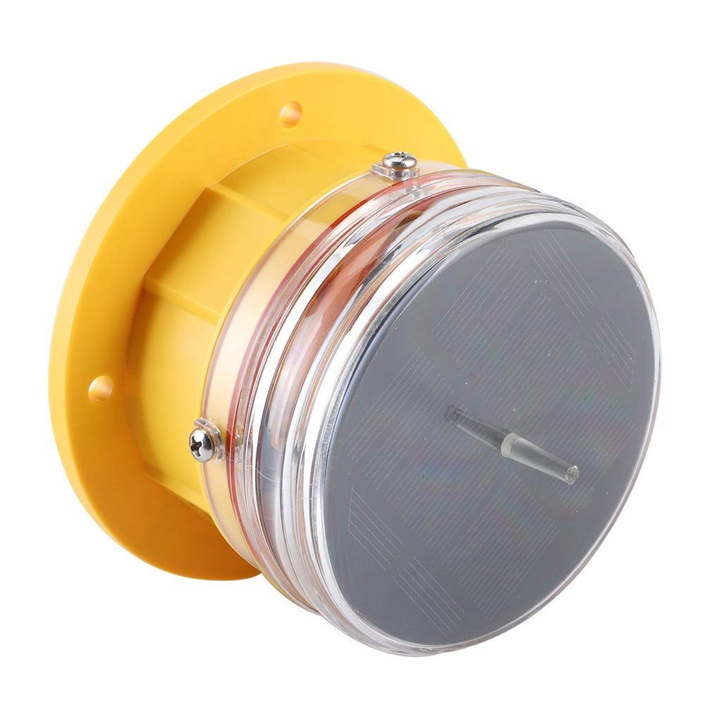 Sidelight Beacon Light for Marine Vessels and Offshore Structures IP68 Rated Solar Powered LED Flashing Light Compatible with Barges Docks and Decks