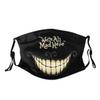 LALLRI We'Re All Mad Here Weird Smile Graphic Face Masks, Unisex Breathable Reusable Anti-Dust Wind Sun-Proof Fashion Mouth Cover view 1