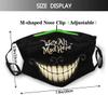 LALLRI We'Re All Mad Here Weird Smile Graphic Face Masks, Unisex Breathable Reusable Anti-Dust Wind Sun-Proof Fashion Mouth Cover view 2