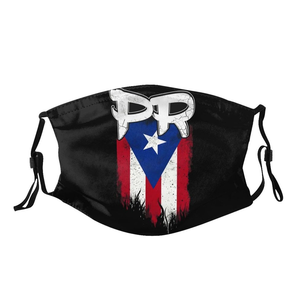 LALLRI Puerto Rico Pr Flag Graphic Face Masks, Unisex Breathable Reusable Anti-Dust Wind Sun-Proof Fashion Mouth Cover