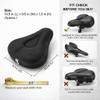 ANZOME Gel Bike Seat Cushion for Women & Men - Extra Soft Memory Foam Padded Bike Seat Cover for Peloton, Spin Class & Exercise Bikes - Non-Slip Fit with Reflective Strip (Black, Fits up to 10.5x9.5) view 2