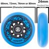 AOWISH 4-Pack Inline Skate Wheels Outdoor Asphalt Formula 85A Hockey Roller Blades Replacement Wheel with Bearings ABEC-9 and Floating Spacers (Blue, 76mm) view 4