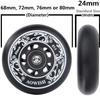 AOWISH 4-Pack Inline Skate Wheels Outdoor Asphalt Formula 85A Hockey Roller Blades Replacement Wheel with Bearings ABEC-9 and Floating Spacers (Black, 76mm) view 4
