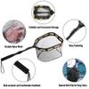 PLUSINNO Floating Fishing Net for Steelhead, Salmon, Fly, Kayak, Catfish, Bass, Trout Fishing, Rubber Coated Foldable Landing Net with Fixed or Telescoping Pole Handle, Fishing Gear and Gifts for Men view 4