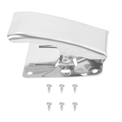 Deep-Jaw Design Fish Fillet Clamp, Stainless Steel Fish Tail Clip w/ 6 Self-tapping Screws for Mount on the Cleaning Table Bait Board, Portable Fish Cleaning Tool