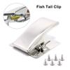 Deep-Jaw Design Fish Fillet Clamp, Stainless Steel Fish Tail Clip w/ 6 Self-tapping Screws for Mount on the Cleaning Table Bait Board, Portable Fish Cleaning Tool view 2