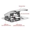 Deep-Jaw Design Fish Fillet Clamp, Stainless Steel Fish Tail Clip w/ 6 Self-tapping Screws for Mount on the Cleaning Table Bait Board, Portable Fish Cleaning Tool view 3