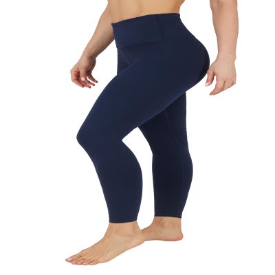 90 Degree By Reflex High Waist Power Flex Tummy Control Leggings - Dark Navy - Large