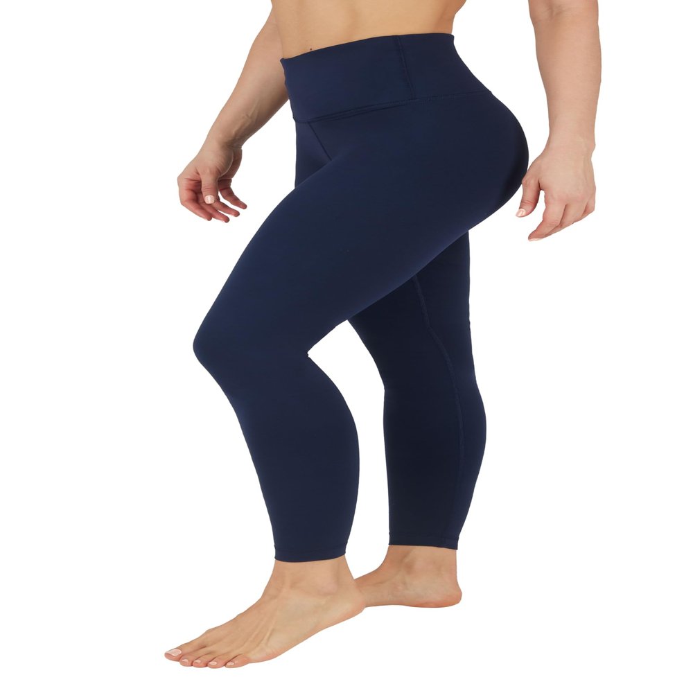 90 Degree By Reflex High Waist Power Flex Tummy Control Leggings - Dark Navy - Large