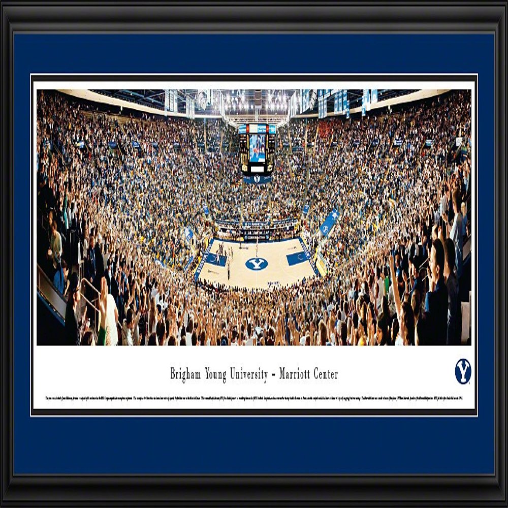 BYU Basketball - 44x18-inch Panoramic Deluxe Framed Picture with Mat