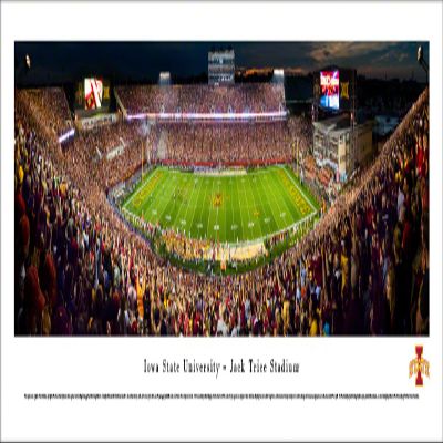 Blakeway Worldwide Panoramas, Inc. Iowa State Football, Night Game - 40x13.5-inch Panoramic Poster