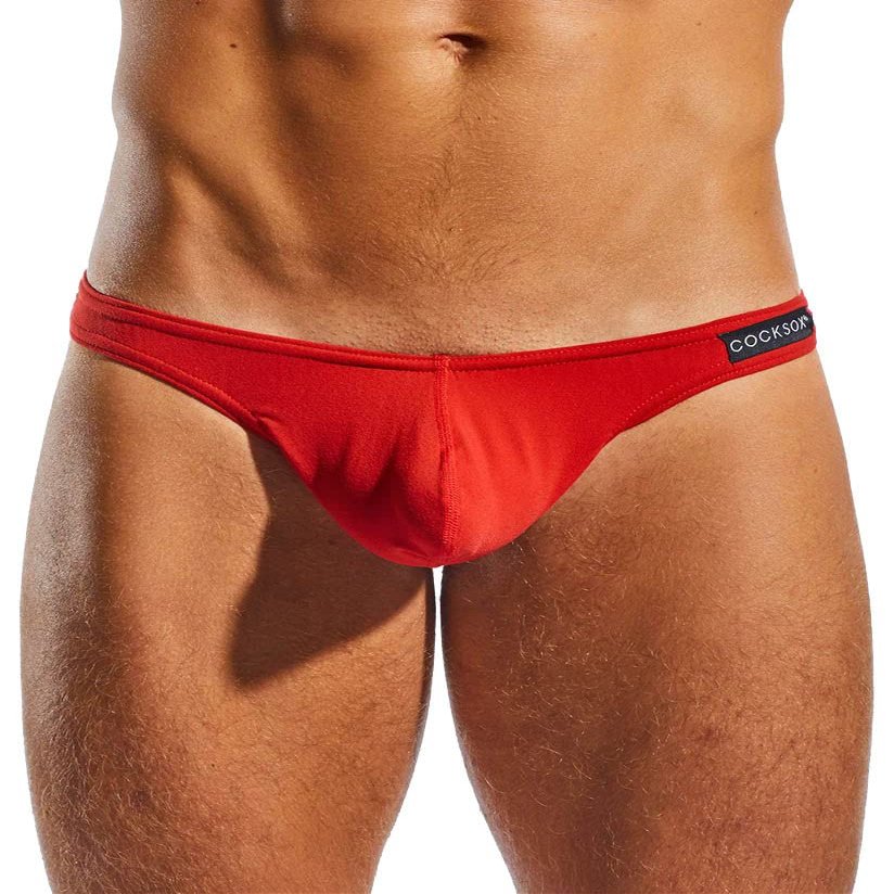 Cocksox Men's Enhancing Pouch Thong, CX05, Red, L