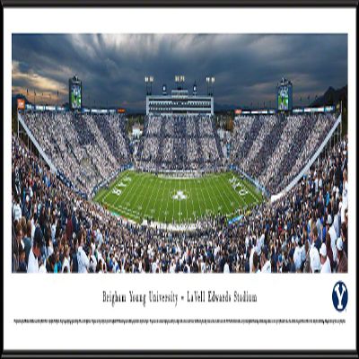 BYU Football, Stripe the Stadium - 40.25x13.75-inch Panoramic Framed Picture