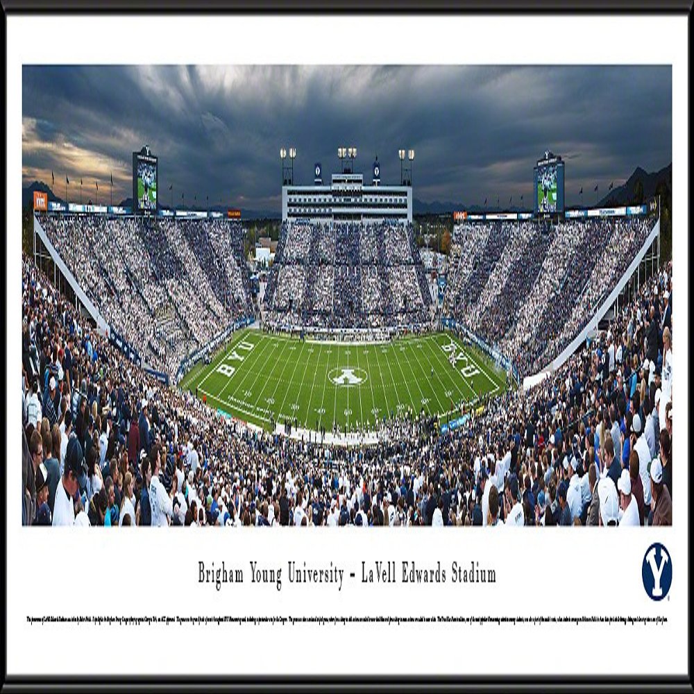 BYU Football, Stripe the Stadium - 40.25x13.75-inch Panoramic Framed Picture