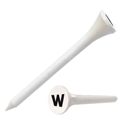 Clip Wipes Golf Tees 2 (100/Pack) Custom TEECUP Imprint - Personalized Monogram Initial Letters (A-Z) (WHT-BLK-W)