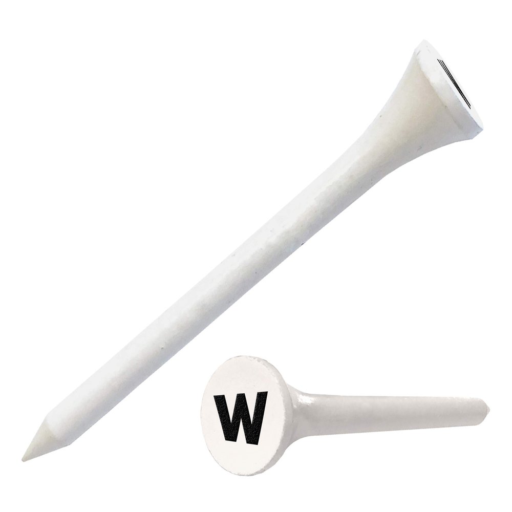 Clip Wipes Golf Tees 2 (100/Pack) Custom TEECUP Imprint - Personalized Monogram Initial Letters (A-Z) (WHT-BLK-W)