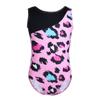Kaerm Kids Girls Athletic Sleeveless Leopard Pattern Gymnastics Leotard Ballet Dancewear Activewear Jumpsuit Pink 8-10 view 1