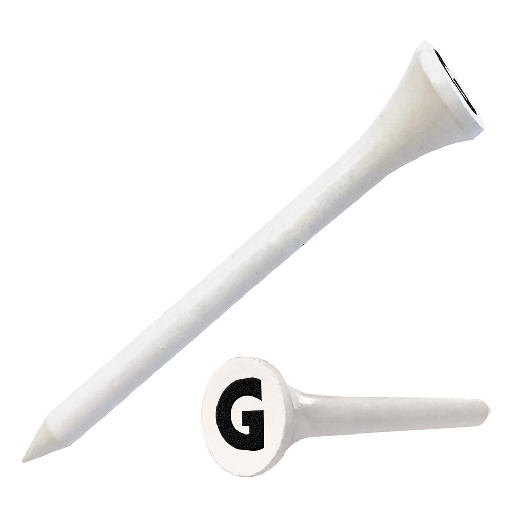 Clip Wipes Golf Tees 2 (100/Pack) Custom TEECUP Imprint - Personalized Monogram Initial Letters (A-Z) (WHT-BLK-G)