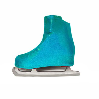 Kami-So Metallic Figure Skating Boot Covers | Ice Skate Protection Against Scratches, Scuffs, and Dirt | Durable Hockey Skates Shoe Cover | Ice Skating Accessories | Azure - Child Size