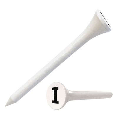 Clip Wipes Golf Tees 2 (100/Pack) Custom TEECUP Imprint - Personalized Monogram Initial Letters (A-Z) (WHT-BLK-I)