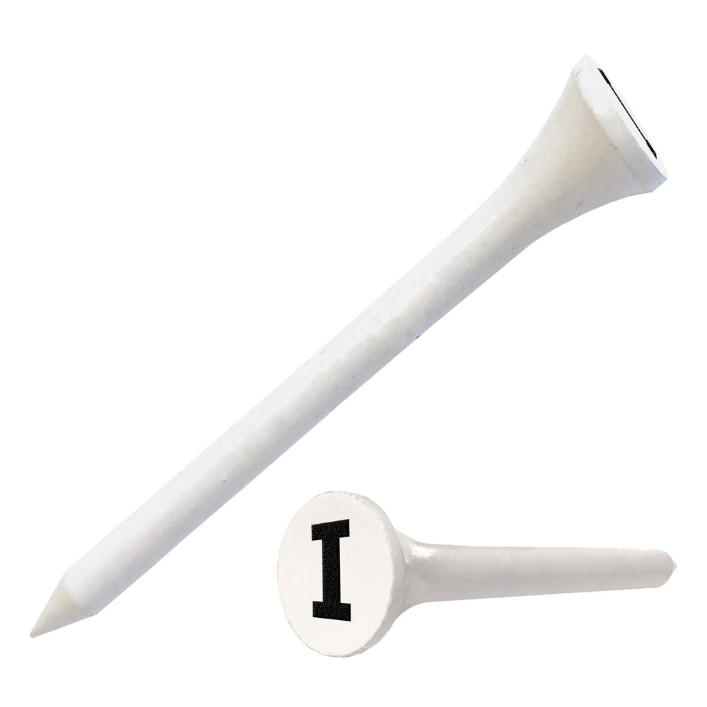Clip Wipes Golf Tees 2 (100/Pack) Custom TEECUP Imprint - Personalized Monogram Initial Letters (A-Z) (WHT-BLK-I)