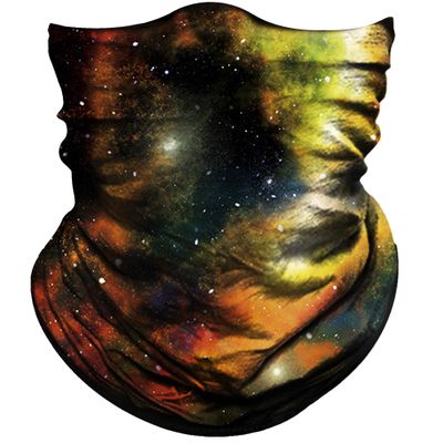 Obacle Bandana Face Mask for Dust Wind Sun Protection Seamless Bandana Mask Men Women Festival Fishing Hunting Riding Work Outdoor Running Tube Mask Neck Gaiter (Starry Sky Multicolored Gold Blue)