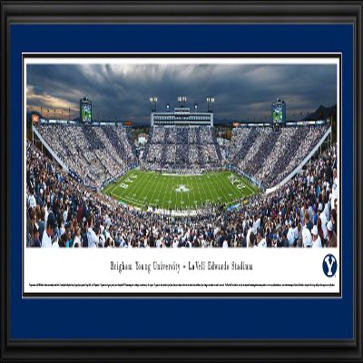 BYU Football, Stripe the Stadium - 44x18-inch Panoramic Deluxe Framed Picture with Mat