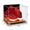 Better Display Cases Acrylic Basketball Shoe Pair Display Case with Mirror, Pink Risers and Wood Base (A082/V13) view 2