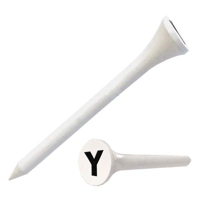 Clip Wipes Golf Tees 2 (100/Pack) Custom TEECUP Imprint - Personalized Monogram Initial Letters (A-Z) (WHT-BLK-Y)