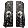 Black and Nickel 1911 Grips with Ambi Cut . Scales Design, Fits Commander and Government and Clones Models view 1