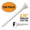 Clip Wipes Golf Tees  2  (100/Pack)  Custom TEECUP Imprint - Personalized Monogram Initial Letters (A-Z) (WHT-BLK-F) view 2