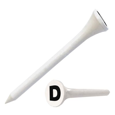 Clip Wipes Golf Tees 2 (100/Pack) Custom TEECUP Imprint - Personalized Monogram Initial Letters (A-Z) (WHT-BLK-D)